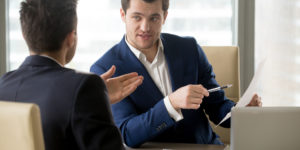 CEO discussing with Business Consultant